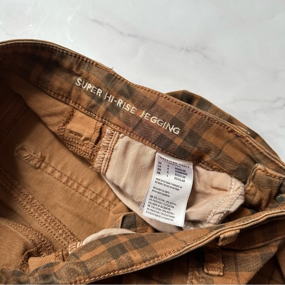 American Eagle Outfitters Orange Plaid Jeggings - Picture 5 of 11